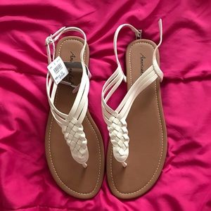 White American Eagle Sandals